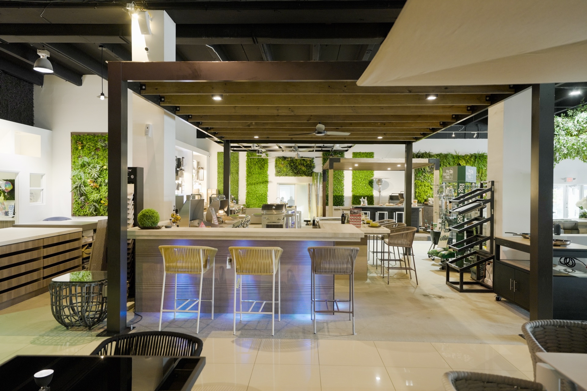 Kitchen bar with LED lighting