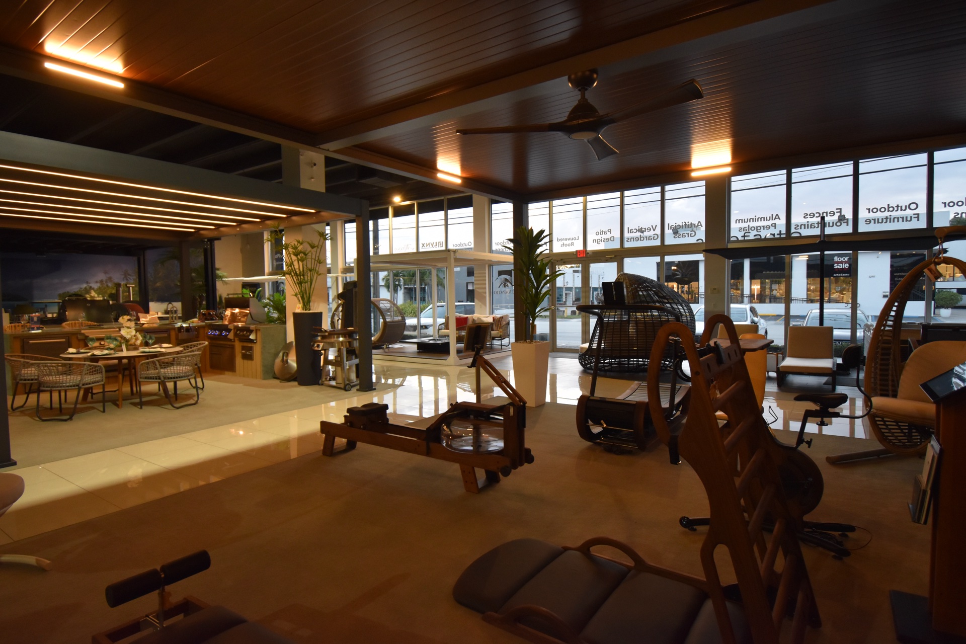 Fitness equipment at night
